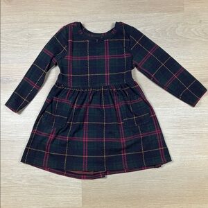 Faherty Kids Girl’s 6 Navy Yellow Magenta Green Plaid Dress